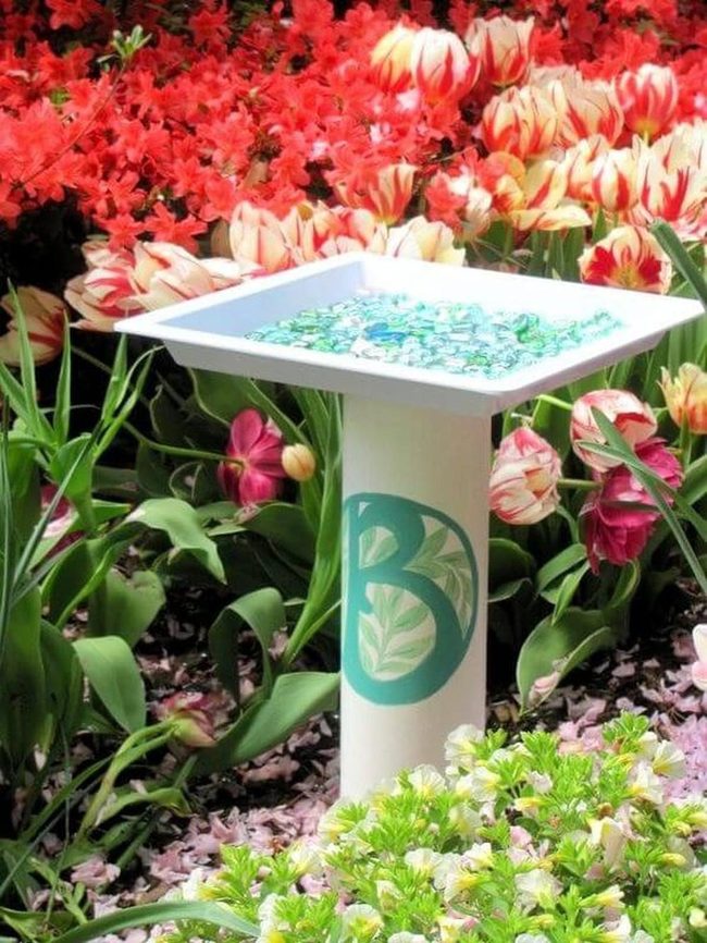 Sparkling Stone Birdbath Diy