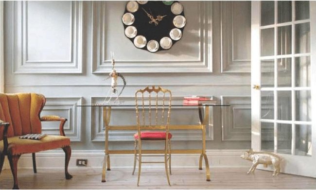 Gray Minimalism Red Statement Chair