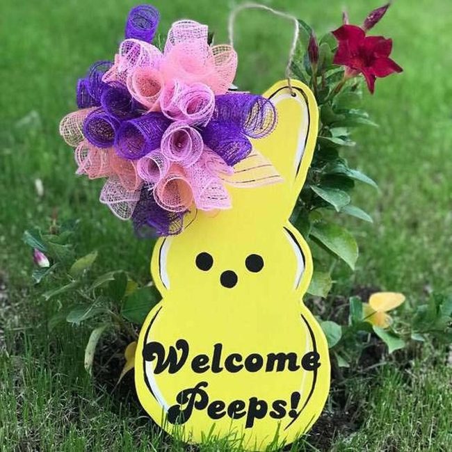 Bright Yellow Wooden Peep Cutout