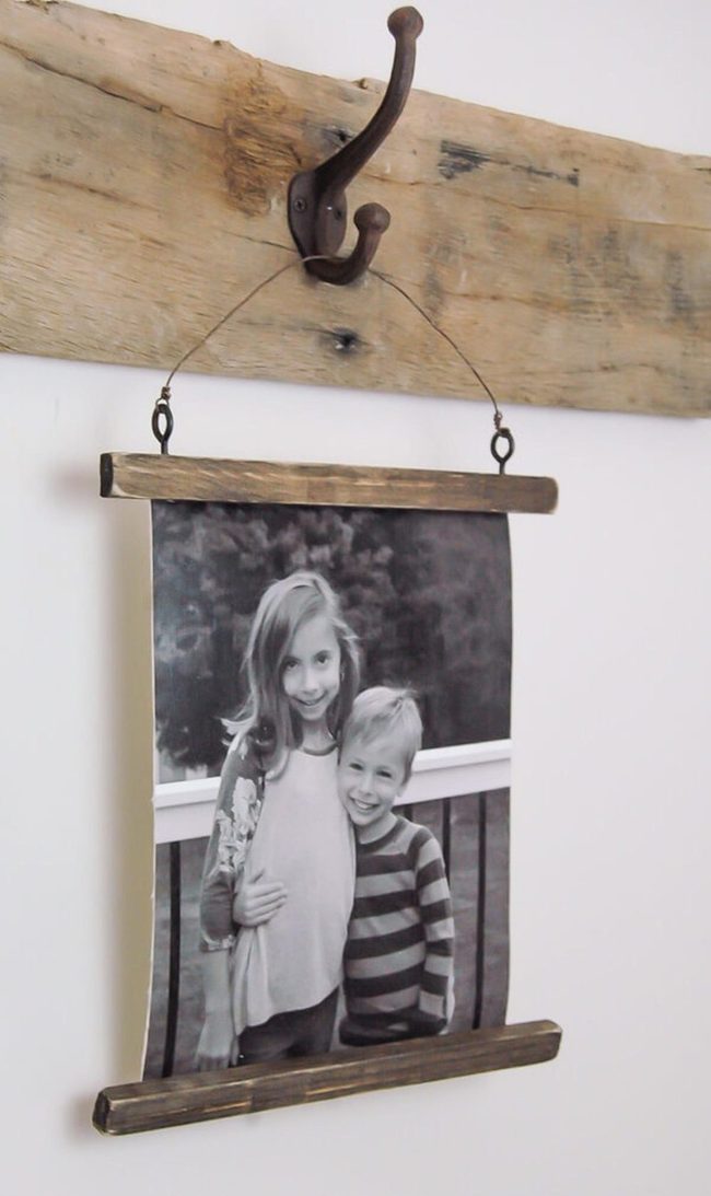 Natural Wood Photo Frame Black And White
