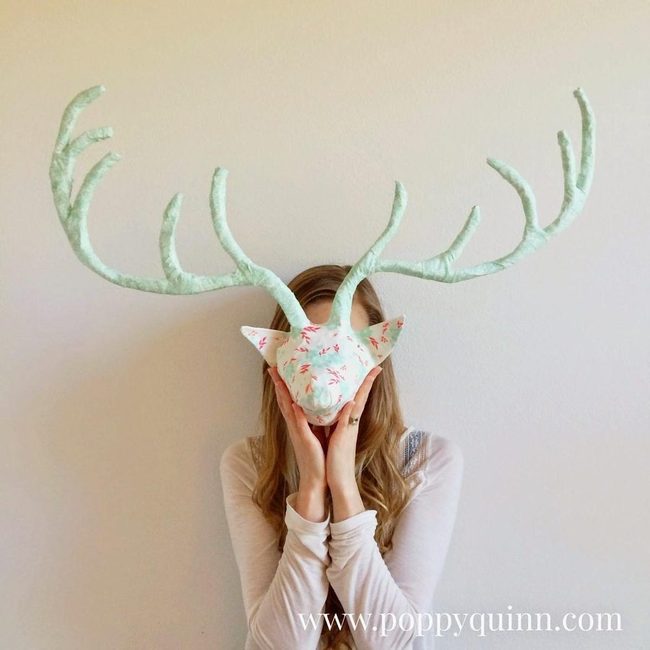 Fabric Deer Masks With Cascading Antlers
