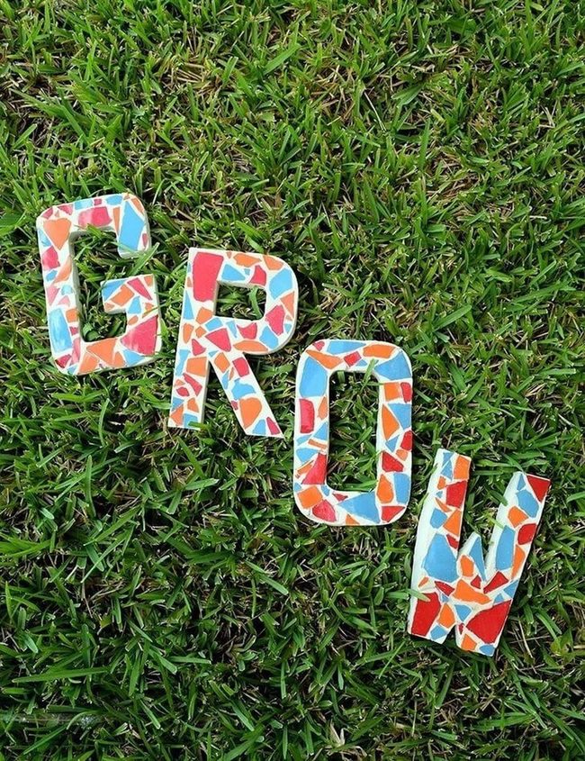Colorful Concrete Letters Garden
