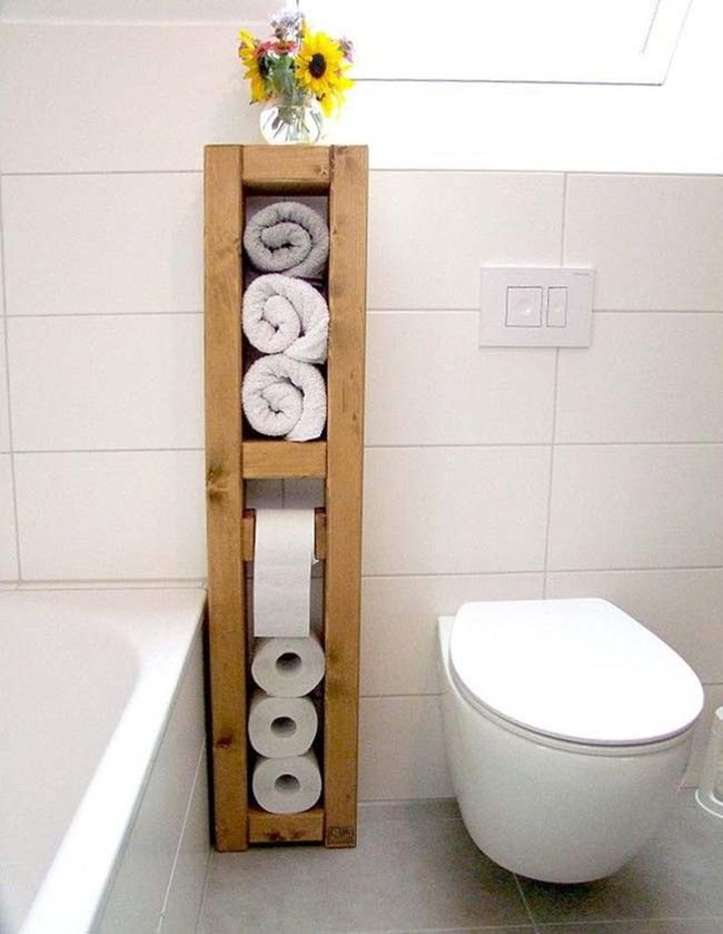Natural Wood Storage Tower With Fresh Flowers