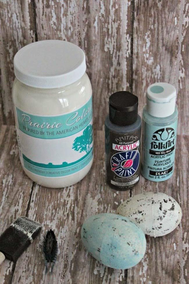 Twine-Wrapped Painted Eggs Display