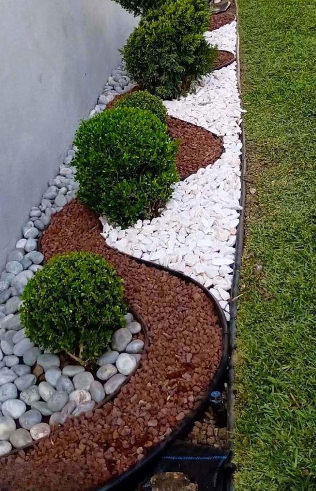 White Stone Path Through Terracotta Garden