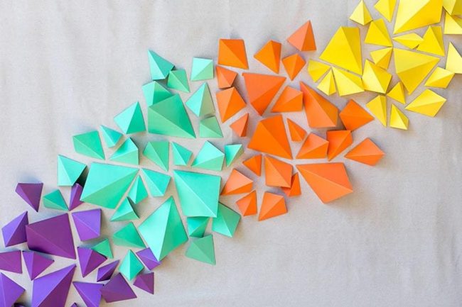Geometric Tiles Pop Outward