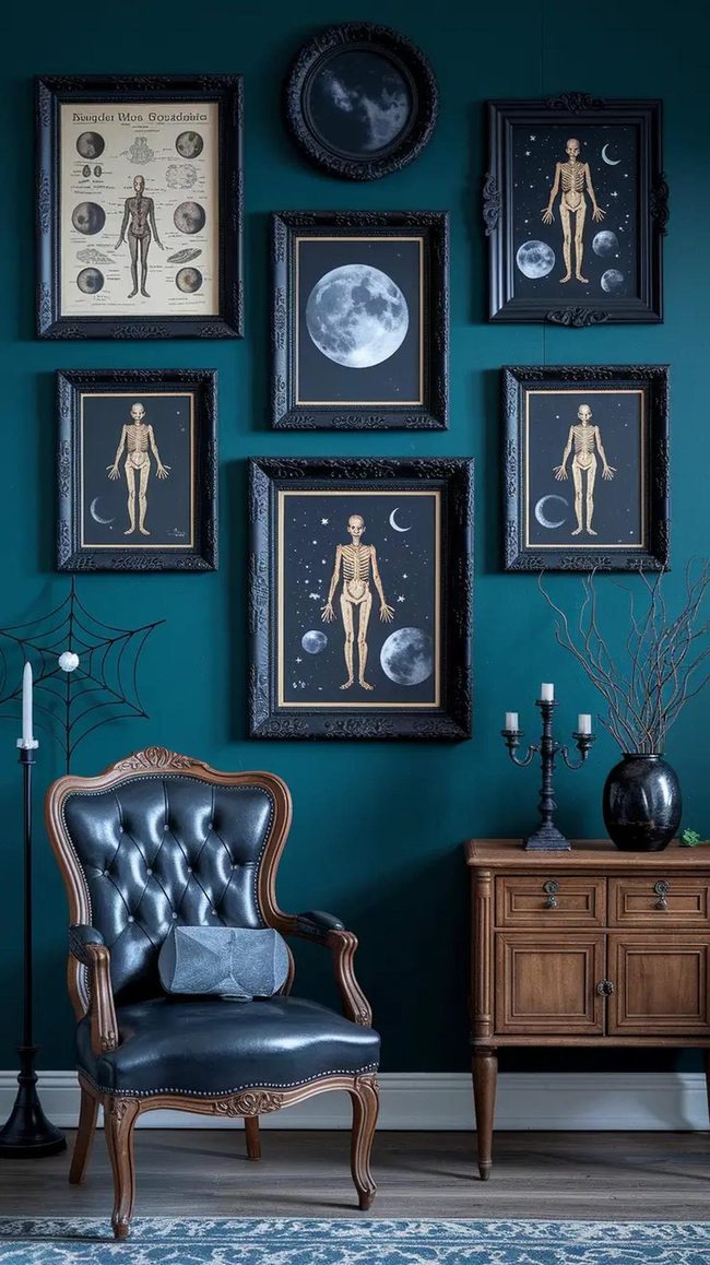Black Frame Anatomy Prints Wall