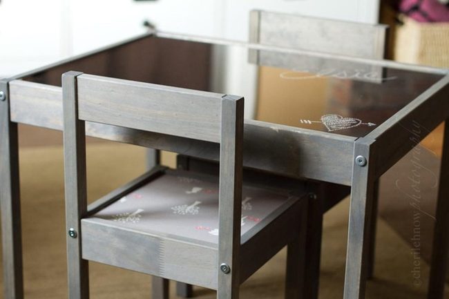 Glass Top Tables Gray Frame White Detail