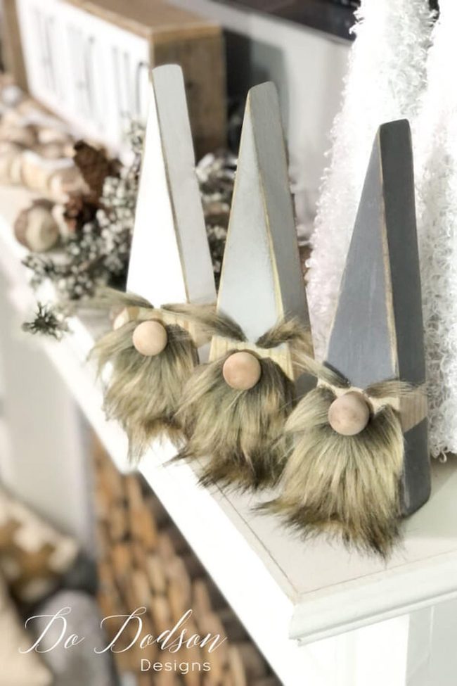 Gray Gnome Santa Wooden Base