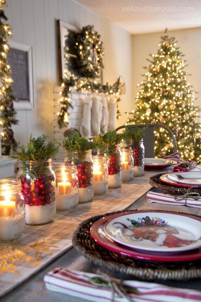 Candlelit Fir Jar Centerpieces
