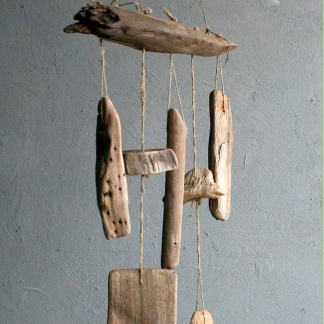 Weathered Driftwood Chimes With Light