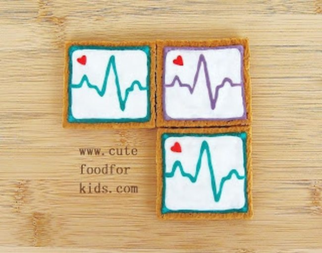 Heartbeat Teal Purple Cookies