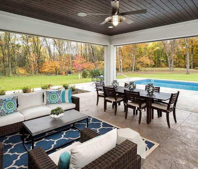 Stamped Concrete Stone Texture Poolside