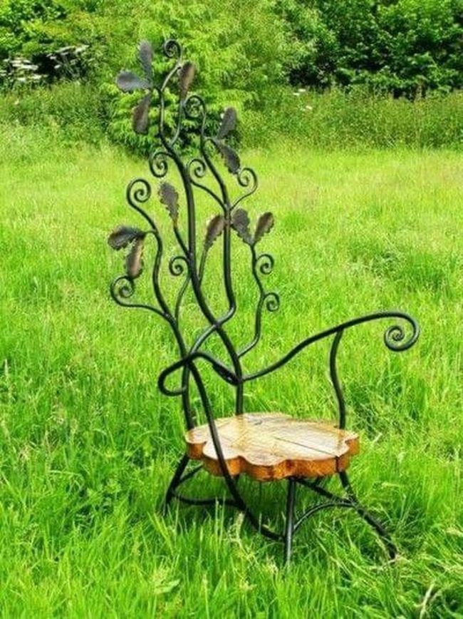 Ornate Leaf Metal Garden Chair
