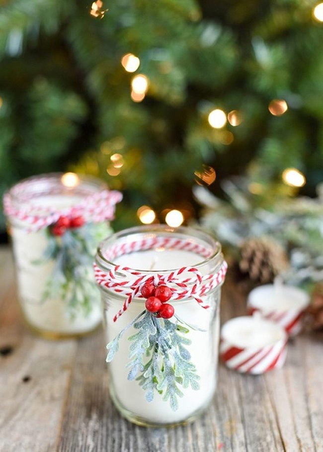 Frosted White Mason Jar Centerpieces