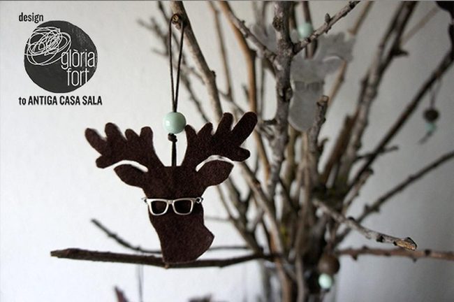 Reindeer Spectacles On Bare Branches