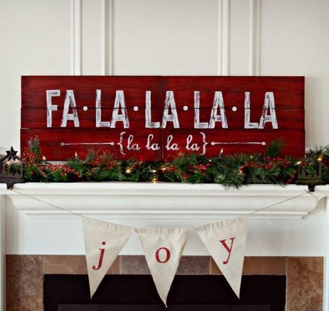 Red Wood Sign Joy Display