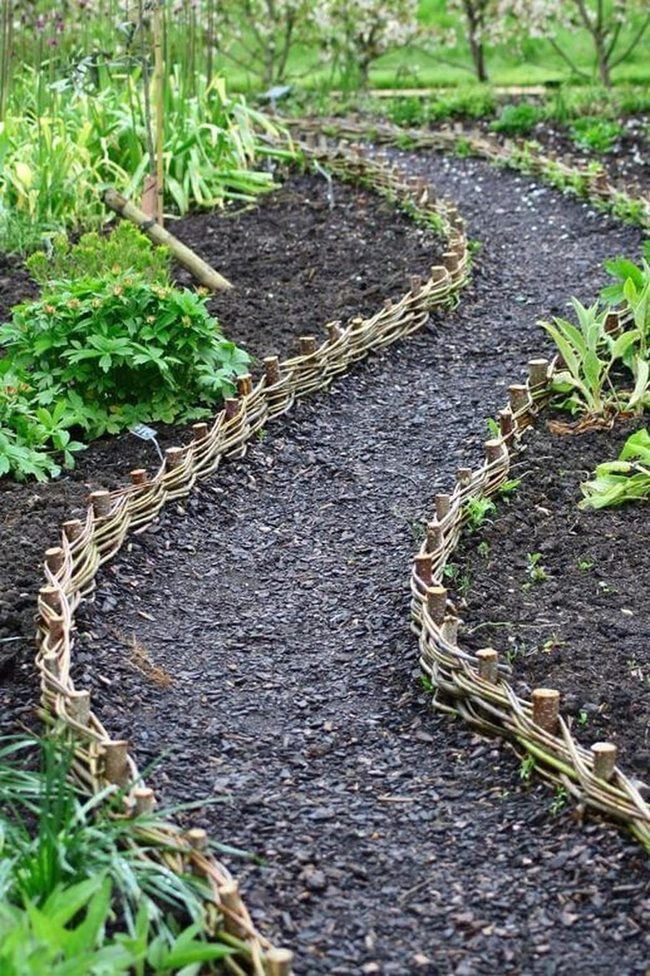 Stone Branch Path Through Blooming Gardens