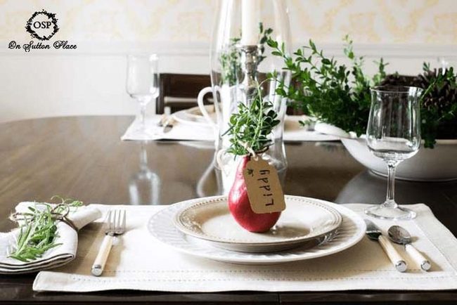 Pinecone Place Cards With Twine