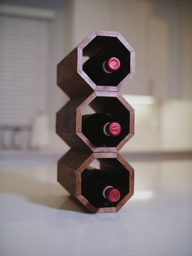 Geometric Wine Bottle Countertop Display