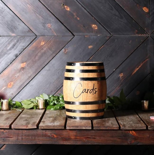 Whiskey Barrel Wedding Card Holder