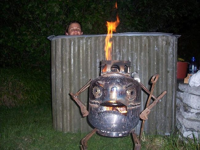 Whimsical Metal Creatures With Fire