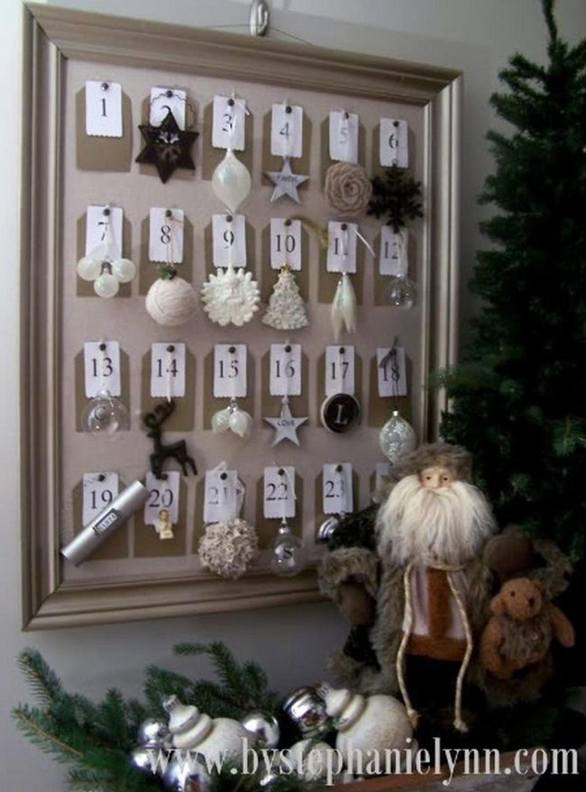 Wooden Calendar Silver Sparkle