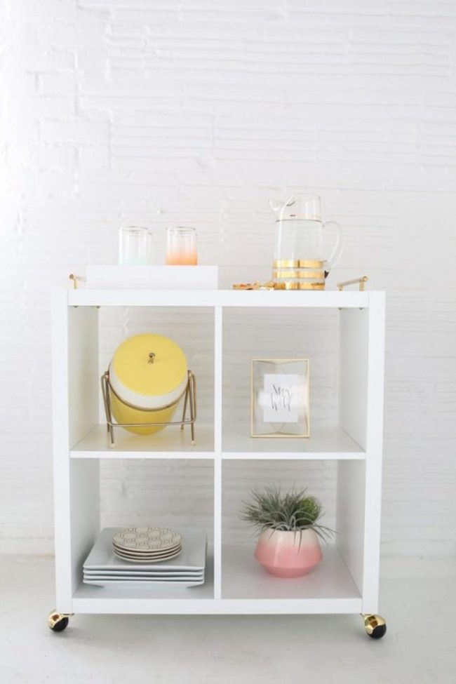 White Cube Storage On Wheels