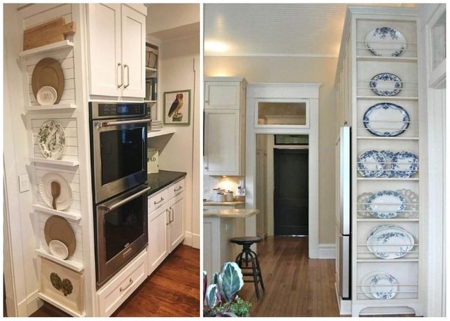 Modern White Shelves Display Dishes