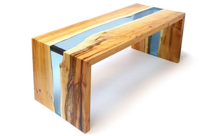 Transparent Resin Through Warm Wood