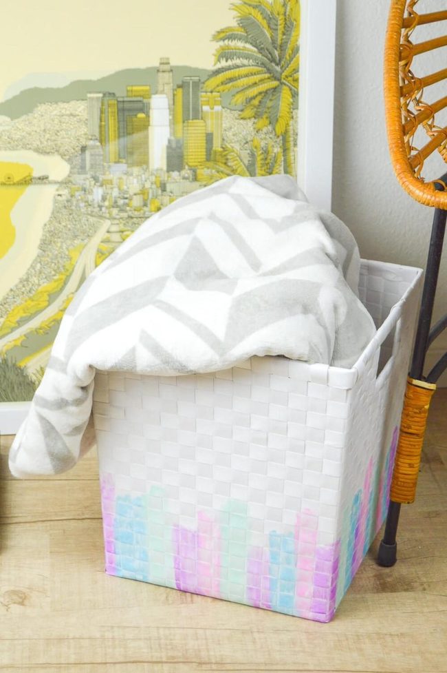 Painted Woven Storage Bins