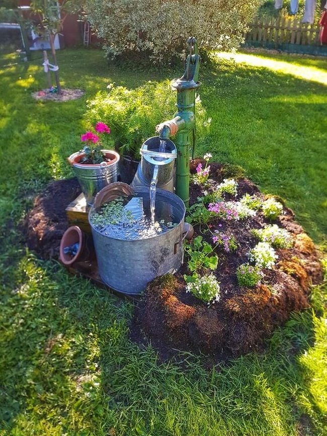 Weathered Metal Pumps In Bloom