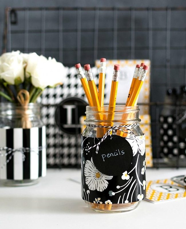 Printed Quotes Mason Jar Storage