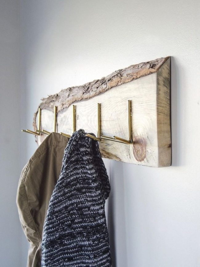 Raw Wood Meets Steel Hooks