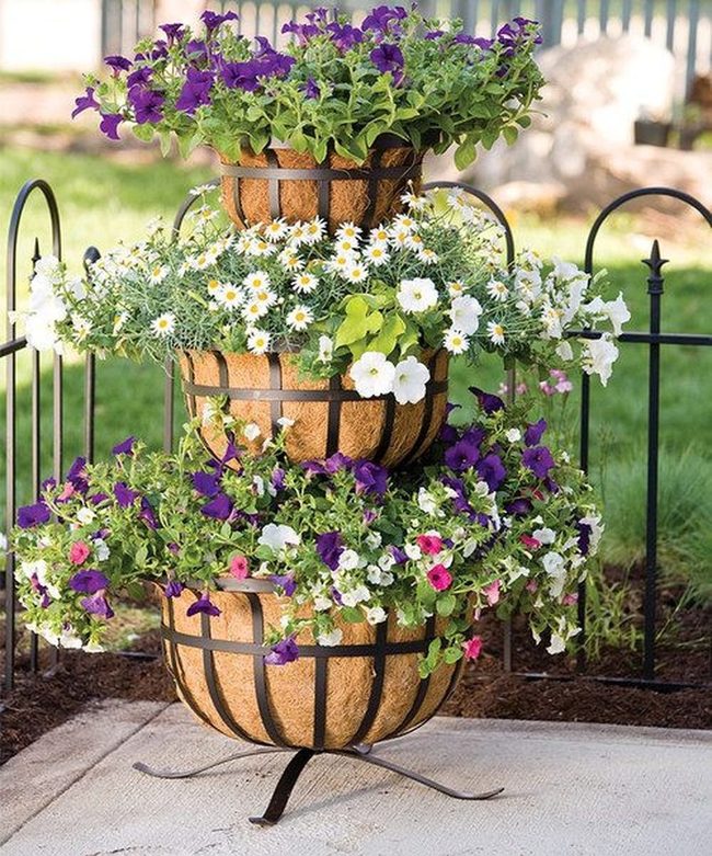Stacked Metal Garden Tiers