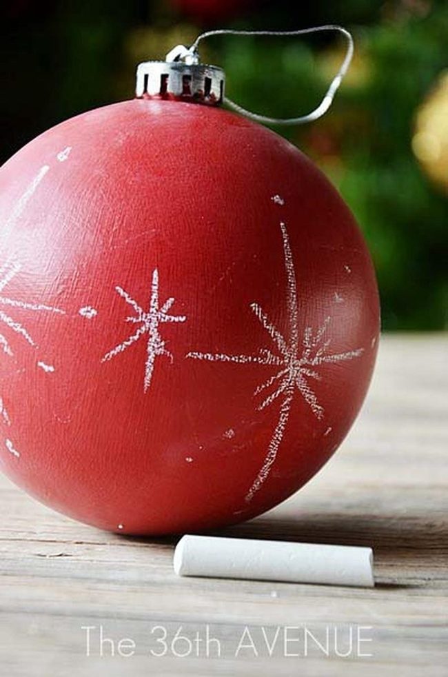 Red Chalkboard Glass Ornaments