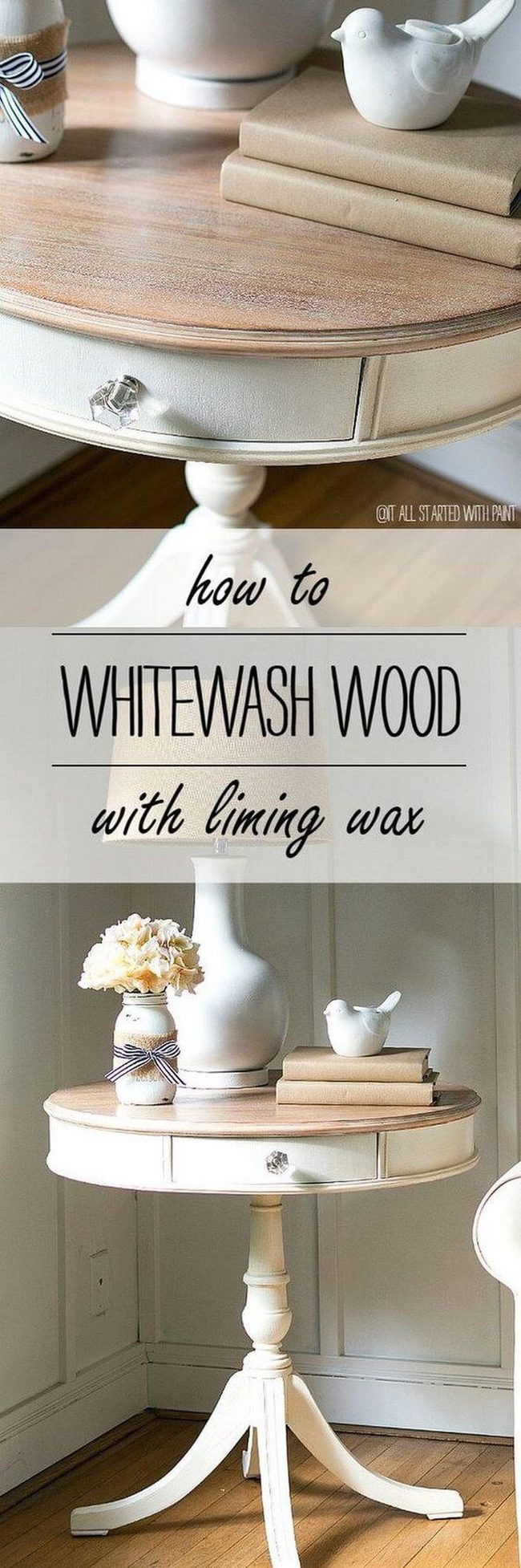 Whitewashed Wood Shows Through
