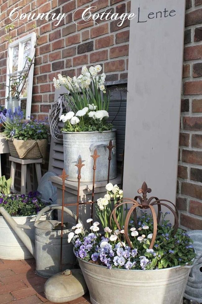 Galvanized Metal Planters Reimagined