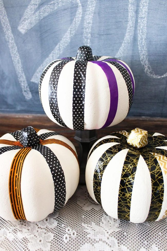Patterned Pumpkins On Lace