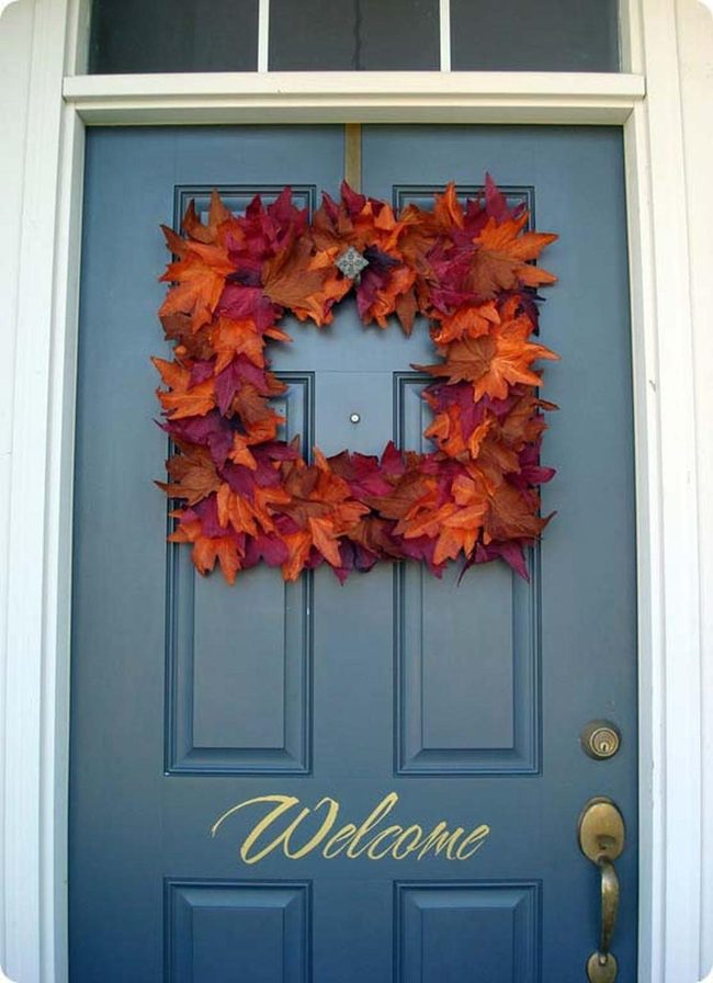 Geometric Burgundy Autumn Wreath