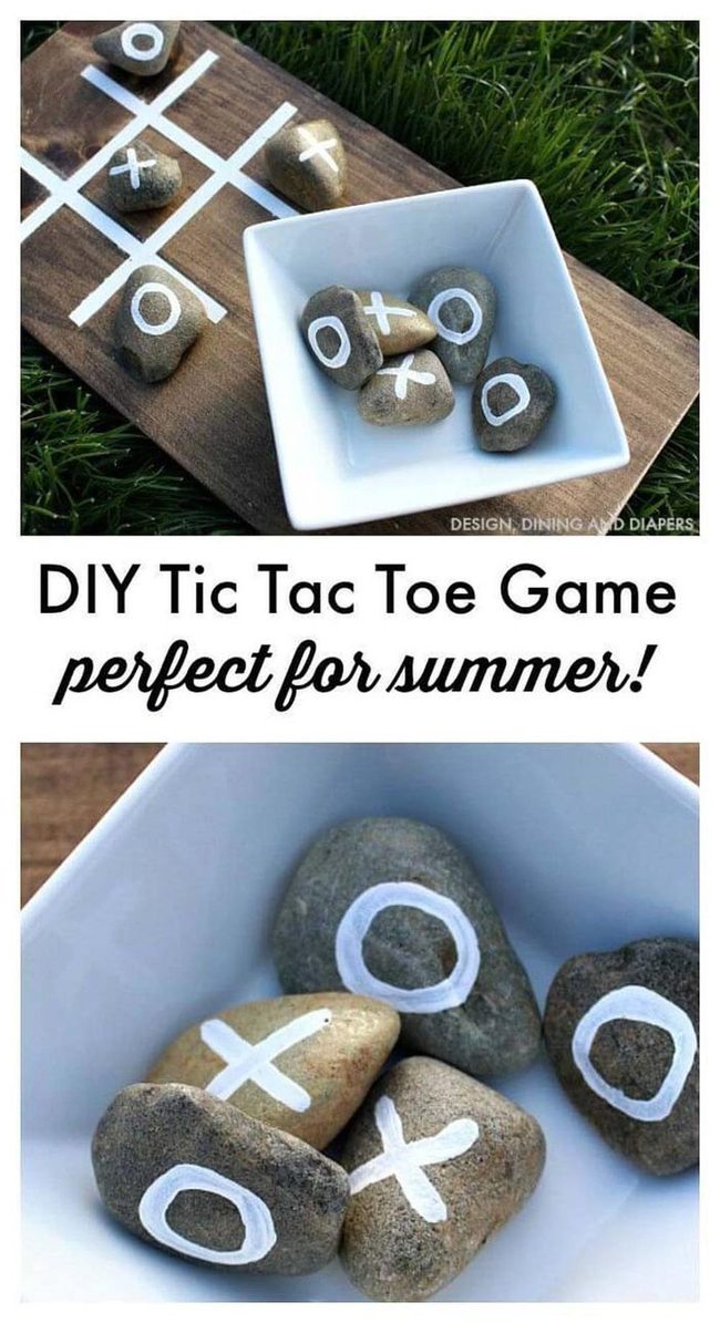 Painted Stone Tic Tac Toe