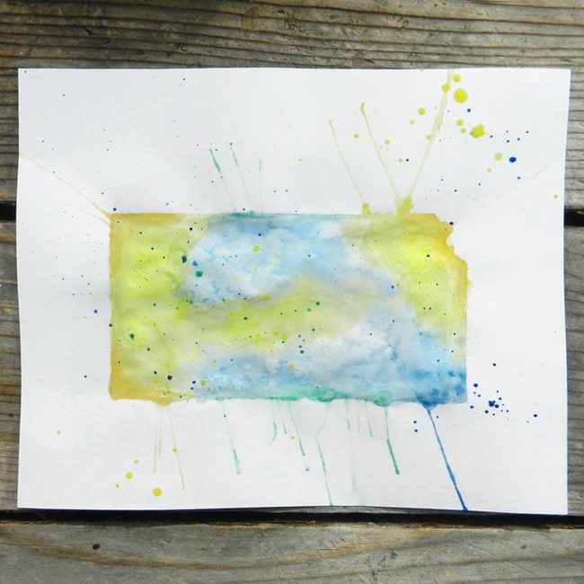 Watercolor Splashes On White Canvas
