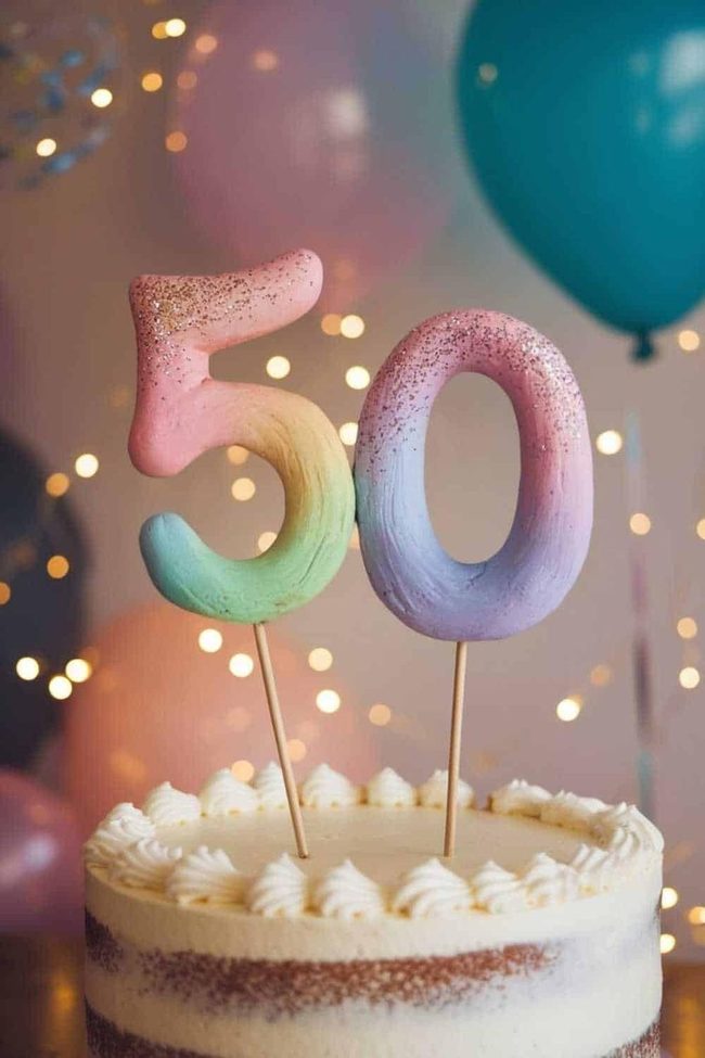 Pastel Ombre Glitter Milestone Numbers