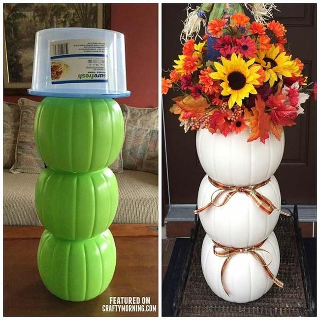 Modern Stacked Pumpkin Topiary