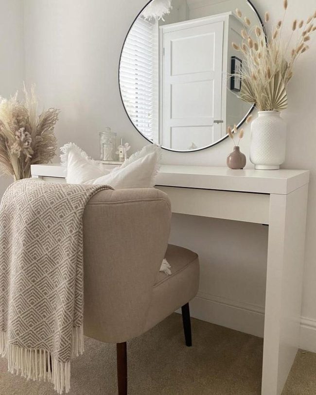 White Dressing Table With Neutral Accessories