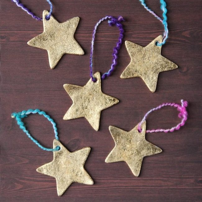 Wooden Stars With Rainbow Braids