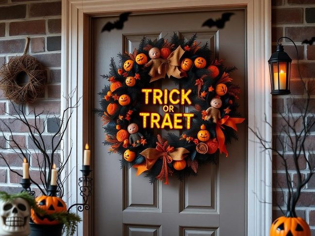 Pumpkin Orange Candy Circle Wreath