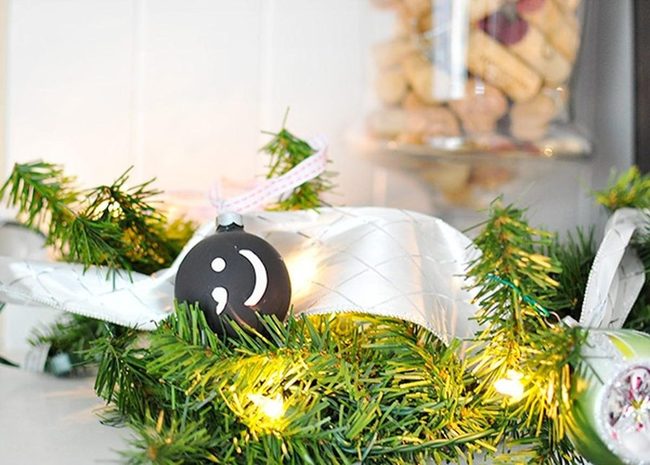 Silver Ribbons Pine Branches Sparkle