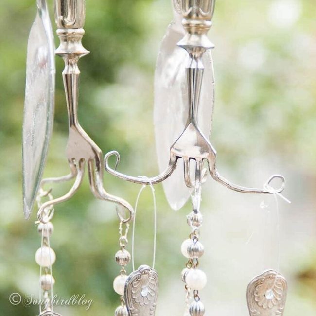 Red Metal Colander Wind Chimes