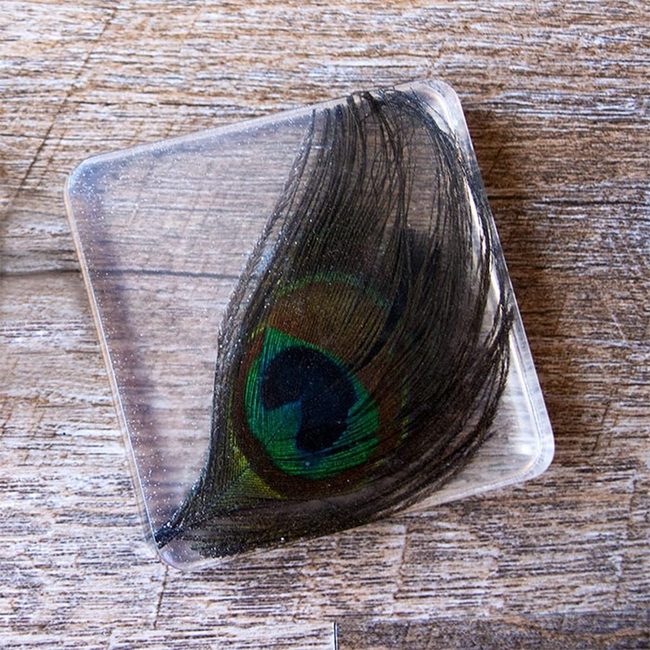 Iridescent Peacock Resin Blocks